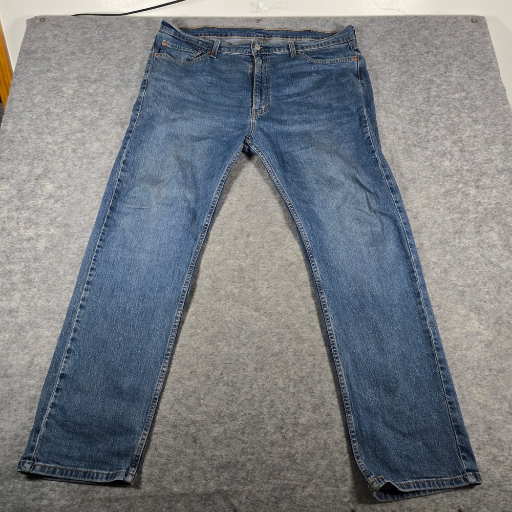 Levis Mens Denim 505 Regular Straight Leg Blue Medium Wash Jeans 40x32